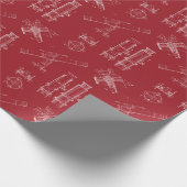 Telescope Schematics Wrapping Paper in Red Cadeaupapier (Hoek)