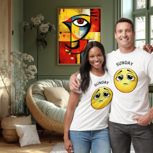 Teleurgesteld Emoji   Zondagstemming Design T-shirt