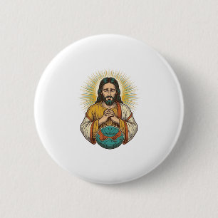 Teleurgestelde Jezus Gedeflateerde Bal Gym Mislukt Ronde Button 5,7 Cm