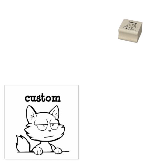 Teleurgestelde kat 	rubberstempel (Gestempeld)