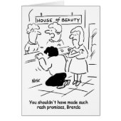 Teleurgestelde man in schoonheidssalon. grappig (Voorkant)