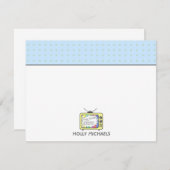 Téléviseur Jaune Rétro Carte pour notes plat (Devant / Derrière)