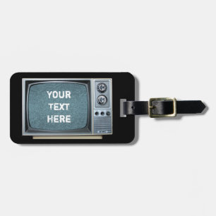 televisie met statisch scherm bagagelabel