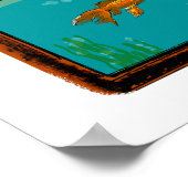 Televisie met visserstank poster (Hoek)