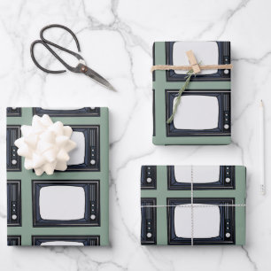 Televisie Oud Klassiek Retro TV Patroon Inpakpapier Vel