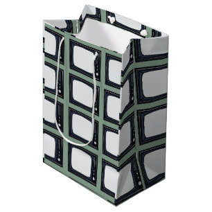 Televisie Oud Klassiek Retro TV Patroon Medium Cadeauzakje