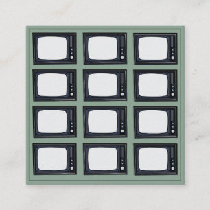 Televisie Oud Klassiek Retro TV Patroon Vierkante Visitekaartje