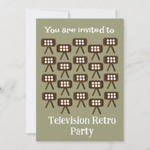Televisie Retro Party Kaart