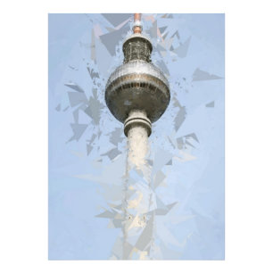 Televisietoren Fernsehturm Berlin, Duitsland Foto Afdruk