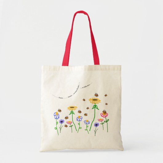 'Tellement de fleurs' abeilles et Sac fourre-tout (Devant)
