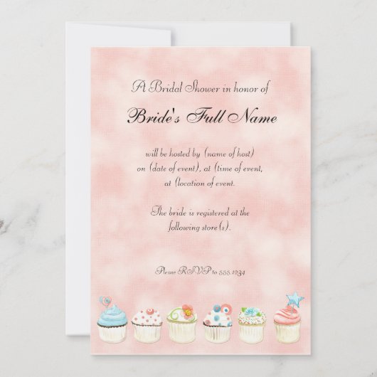 Tellement de gâteaux, invitation à la douche nupti (Dos)