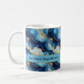"Tellement d'importance" Mug d'or bleu décoratif (Gauche)