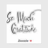 Tellement Gratitude Sticker de typographie de scri (Feuille)