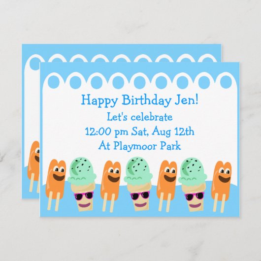 Tellement mignon Invitation Été (Devant / Derrière)