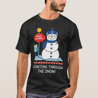Tellen door de sneeuw - Kerstmis accountant T-shirt