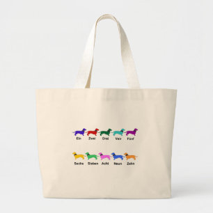 Tellende Duitse dachshunds Grote Tote Bag