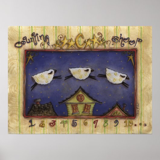 Tellende schapen - Poster (Voorkant)