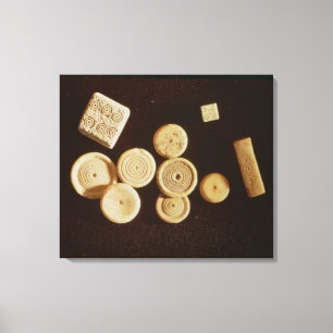 Tellers en dobbels, Gallo-Roman Canvas Afdruk