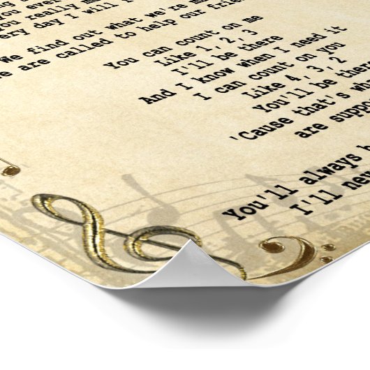 Telling op me Zong Lyric Wall Art print (Hoek)