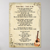 Telling op me Zong Lyric Wall Art print (Voorkant)