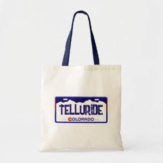 Telluride Colorado blauw licentie bord canvas tas