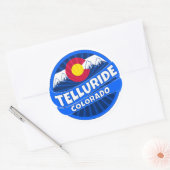 Telluride Colorado Flag Mountains barst sticker (Envelop)