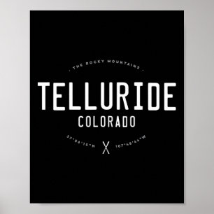 Telluride Colorado Graphic Distressed  Ski Poster