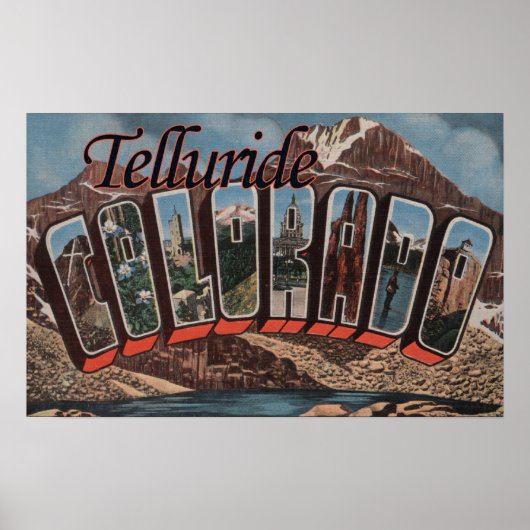 Telluride, Colorado - grote lettertjes Poster (Voorkant)