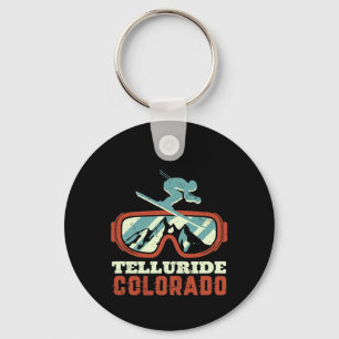 Telluride Colorado Retro Skiën en Snowbo Sleutelhanger