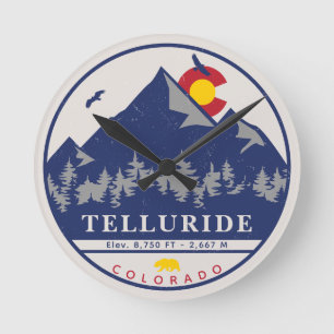 Telluride Colorado Retro Sunset Ski Souvenirs Ronde Klok