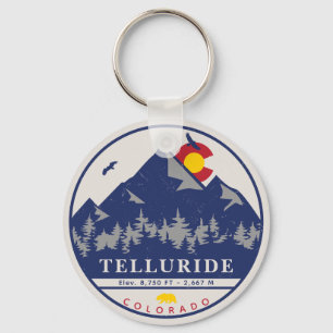 Telluride Colorado Retro Sunset Ski Souvenirs Sleutelhanger