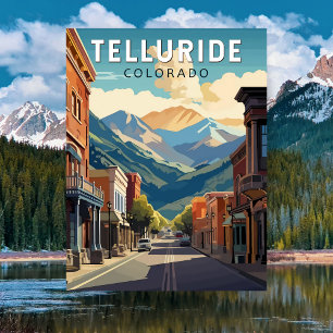 Telluride, Colorado Travel Art Briefkaart