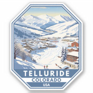 Telluride Colorado Winter Reizen Kunst Vintage Sticker