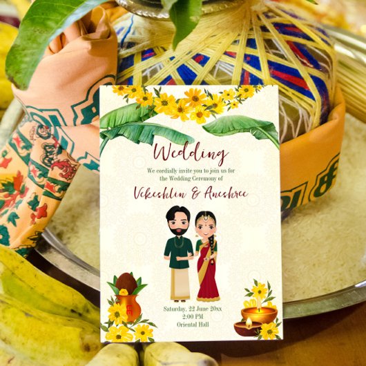 Telugu faire-part de mariage indien du sud tamoul