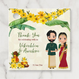 Telugu Tamil South Indian bruiloft gepersonaliseer Bedankjes Labels