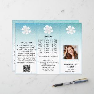TEM 2Photo QR Trifold Brochure Abstraite Menu Prix