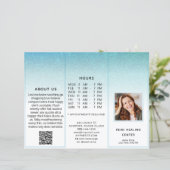 TEM* Photo QR Trifold Brochure Abstract Menu Price (Debout devant)