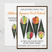 Temaki Hand Roll Sushi Japans voedselfestival Kaart (Voorkant / Achterkant)