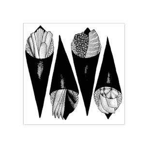 Temaki Sushi Hand Roll Rolls Japans voedsel Rubberstempel