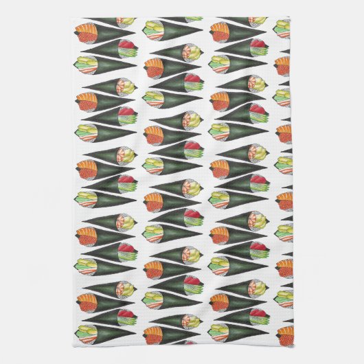 Temaki Sushi Hand Roll Rolls Japans voedsel Theedoek (Verticaal)