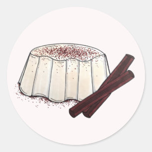 Tembleque Puerto Rican nieuwjaar kokosnoot Pudding Ronde Sticker
