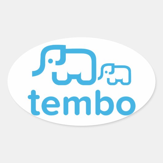 Tembo ovale Sticker (Voorkant)