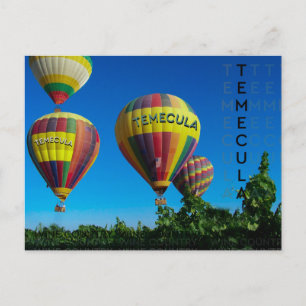 Temecula Wijnland Hete Luchtballon Briefkaart
