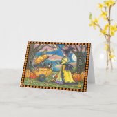 TÉMOIN, BÉBÉ EN CHAT NOIR, Carte de voeux Vide (Fleur jaune)