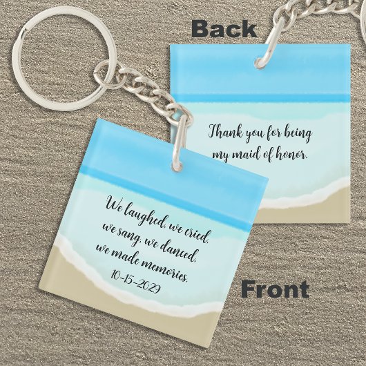Témoin de mariage remerciement porte-clés de plage