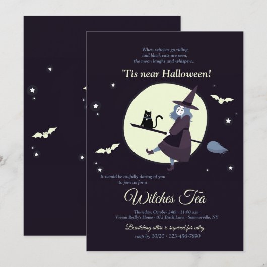 Témoins Halloween Invitation (Devant / Derrière)