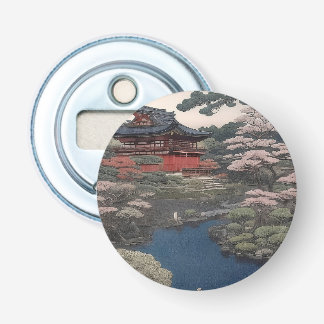 Tempel aan de rivier - Japan Button Flesopener