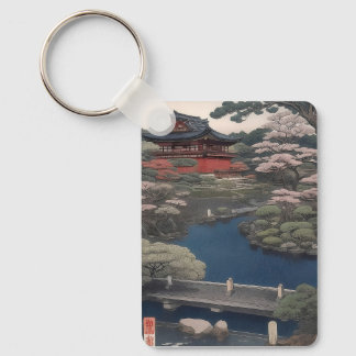 Tempel aan de rivier - Japan Sleutelhanger