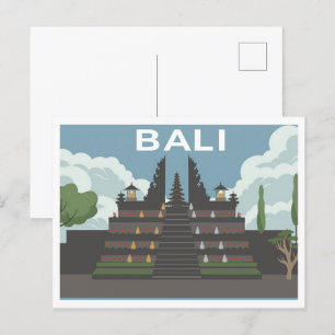 Tempel Besakih Bali Indonesië reisillustratie Briefkaart