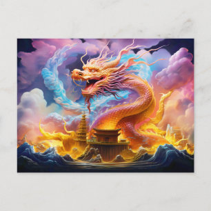 Tempel Grace – Chinese Airbrush Draak in Roze en Briefkaart